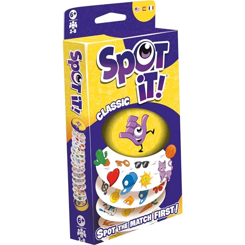 Asmodee Spot It Classic Card Game 2024 Refresh  EcoBlister Edition 5in1 Visual Perception Game for Quick Reflexes and Family Fun Ages 6 28 Players 10 Minute Playtime